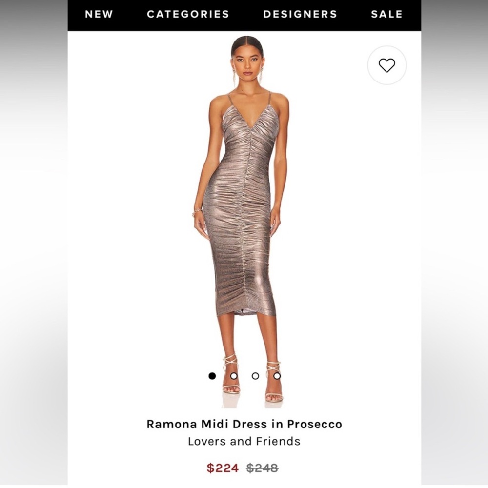 Lovers + Friends Ruched Bodycon Midi Dress